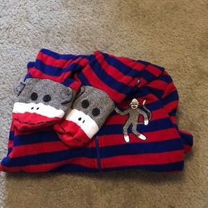 Sock monkey onesie